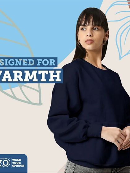 A navy blue oversized sweatshirt, another option from my cozy winter collection.