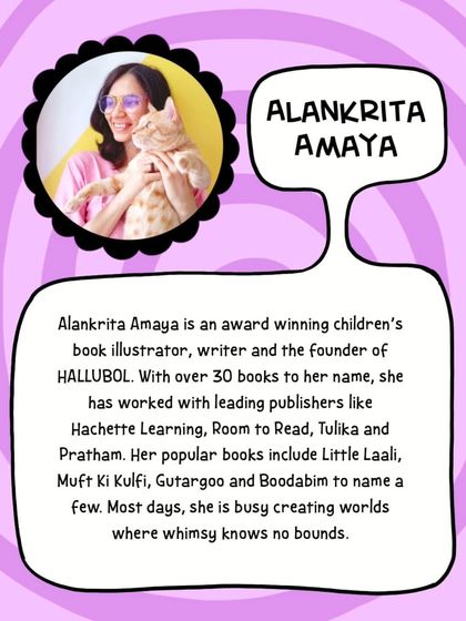 Meet one of the mentors for our Comic Making Workshop, award-winning illustrator and author Alankrita Amaya. She is the co-founder of Hallubol, the world's first Dakhni-English comic book series.