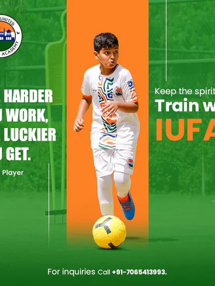 The harder you work, the luckier you get. A player works on his ball control, embodying the spirit of hard work that we champion.