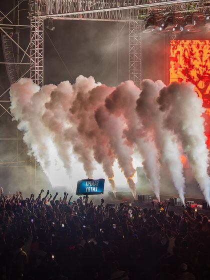 Another shot of the powerful CO2 jets, showing the scale and impact of our special effects.