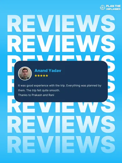 Anand's review highlights our smooth planning and the efforts of our trek leads, Prakash and Rani. We believe a well-organized trip is the foundation for a great experience.