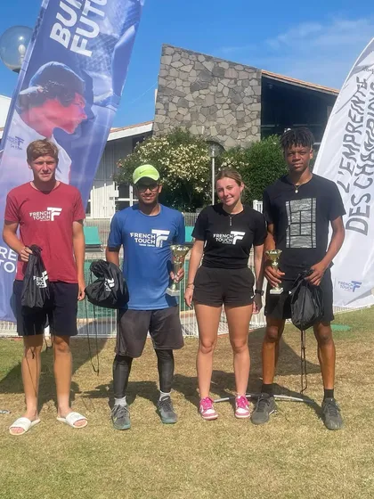 Standing tall on the international stage. Omar Sumar pictured with other winners at the TMC Open in France, representing the success of the French Touch India program abroad.