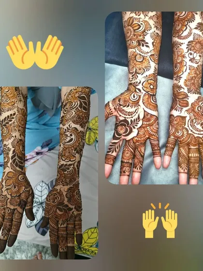 A collage showing different designs for guests or family members. I can create a variety of styles to suit everyone's taste, from floral to geometric.