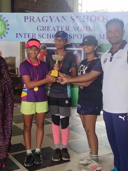 Congratulations to our student Kavya for her impressive win in the under-14 category at the Pragyan School Inter-School Sports Meet. Our players excel in all types of competitive environments.