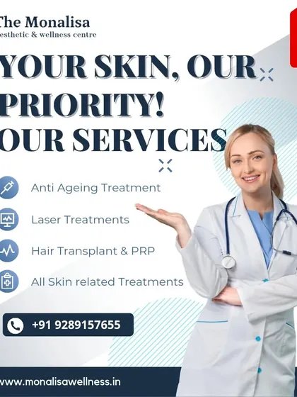Your skin is our priority. We offer a range of services including anti-aging treatments, laser therapies, hair transplant and PRP, and comprehensive solutions for all skin-related concerns.
