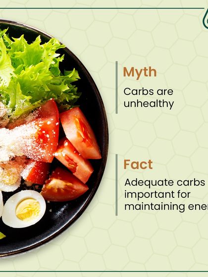 Myth vs. Fact: Are carbs unhealthy? The fact is, adequate complex carbs are essential for maintaining energy levels throughout the day. We include healthy sources like quinoa and brown rice in our meals.