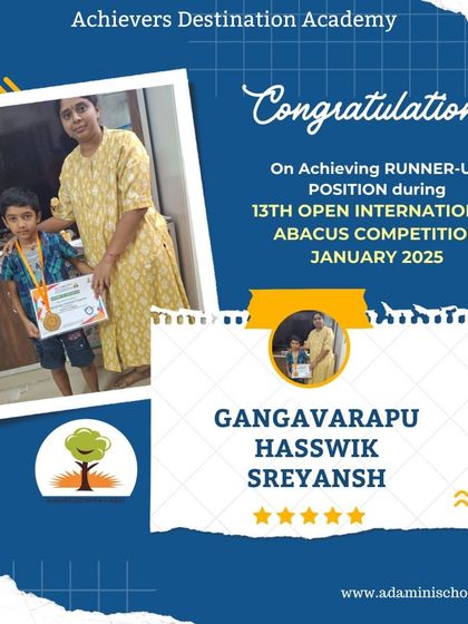 Achievers Destination Academy - Mental Math & Speed Calculation Our Star Achievers: Competition Winners & Graduates photo 45