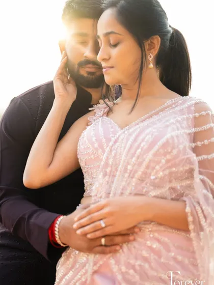 More images from engagement ceremonies and pre wedding shoots. This collection showcases a wide range of styles and color palettes, from playful and romantic to bold and regal, all custom designed for the couple's celebration.