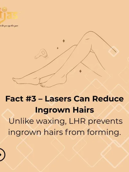 Fact: Lasers are excellent for preventing ingrown hairs. Unlike waxing or shaving which can cause hair to grow back under the skin, LHR damages the follicle itself, significantly reducing the chance of ingrowns.