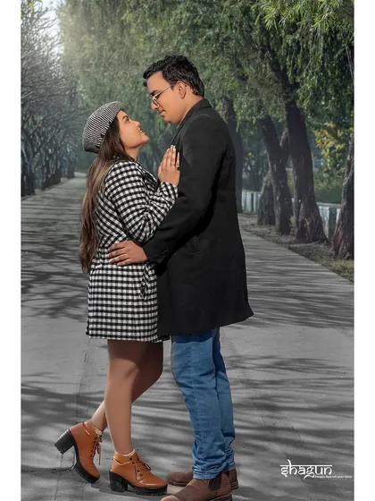 A loving gaze that says it all. This close-up shot captures the deep connection and affection between the couple during their casual walk.