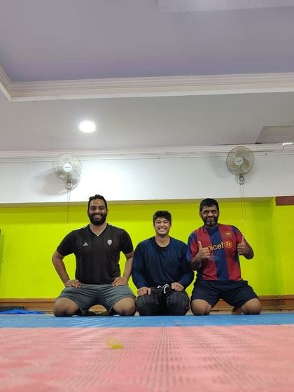 A quick photo with the HSR Layout "Dawn Patrol" crew. We believe in starting the day right with some focused BJJ and wrestling training.