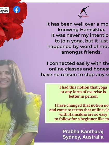 A duplicate of Prabha's testimonial about finding my beginner classes easy to follow online.