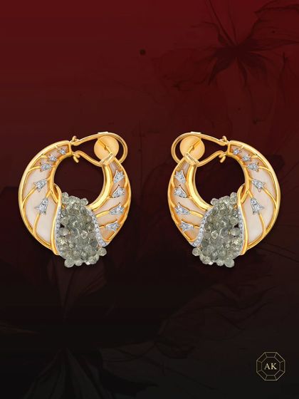A full view of the collector's edition earrings, showcasing the unique, nature-inspired design that transcends mere adornment into pure artistry.