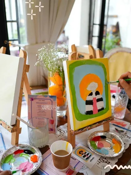 A close-up of the painting activity we set up for an influencer event. Providing creative outlets like this helps make brand events more personal and enjoyable for everyone attending.