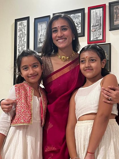 Celebrating Navaratri with my students. This festival is deeply connected to my own dance journey, and I love sharing these traditions with the next generation.