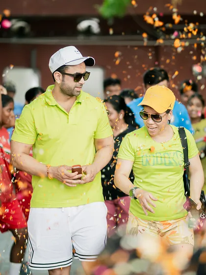Our players showering flowers to welcome Mary Kom. It was an honor to host a national hero and learn from her incredible journey.