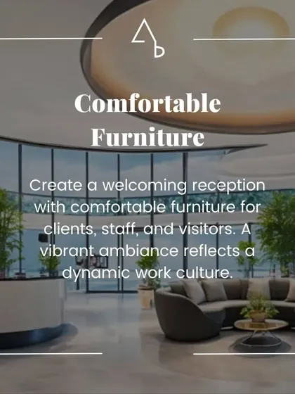 Design tips for creating a welcoming office reception. I focus on comfortable furniture, a thoughtful color scheme, and touches of greenery and art to reflect a dynamic work culture.