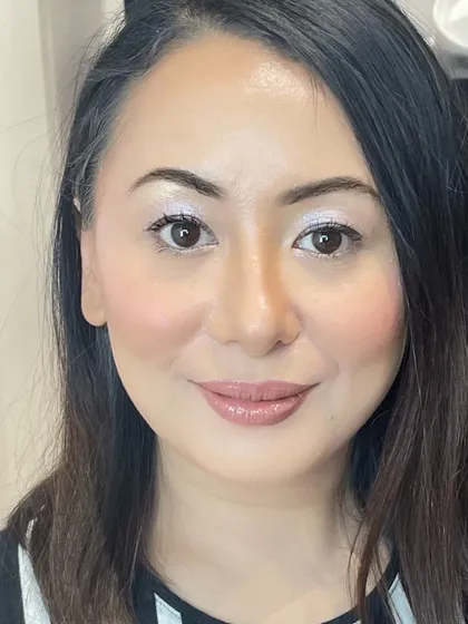 The final result of an airbrush makeup application. Notice the incredibly smooth, even, and natural-looking finish that is impossible to achieve with traditional methods.