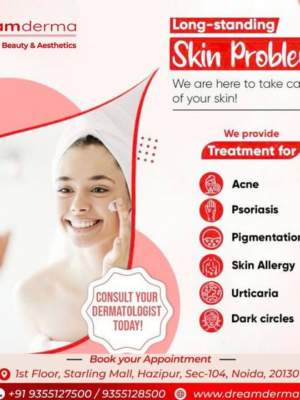 If you have long-standing skin problems like psoriasis, pigmentation, or skin allergies, it's time to consult a dermatologist. We provide expert treatment for these and many other chronic skin conditions.