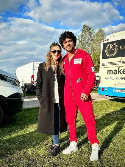 With my dearest friend Ankitt Mohan on the set of his project in Poland. I'm so glad I got the chance to style him for his role.