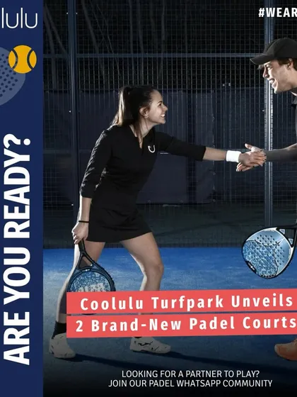 I've brought the exciting sport of Padel to Koramangala with two brand new courts. This image shows two players sharing a moment of sportsmanship, highlighting the social and fast-paced nature of the game. It’s a great way to see that my courts are perfect for both friendly matches and competitive play.
