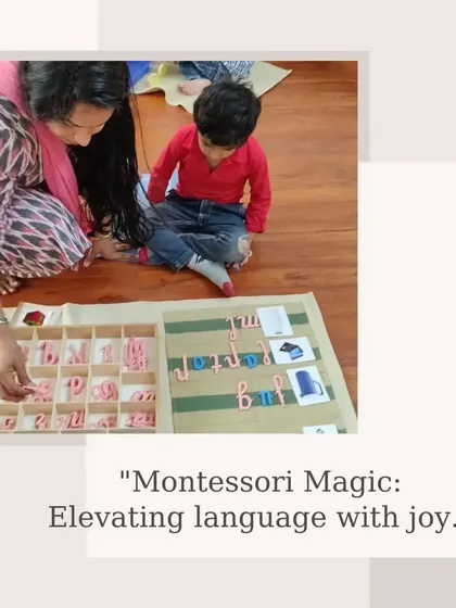 Language development is a cornerstone of our curriculum. Here, a trainee practices with the movable alphabet, a key material for helping children move from spoken to written language. You will learn how to guide a child through the entire literacy journey.