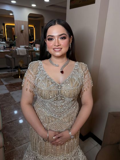 My Roka bride from this morning, looking absolutely flawless. I gave her a soft dewy glam look that's perfect for a day event.