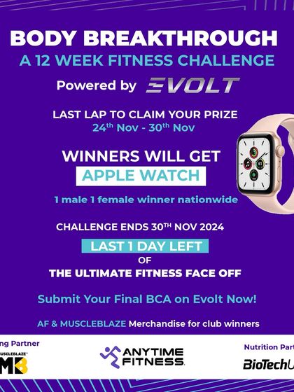 Last day for the final fitness furry. Submit your final Body Composition Analysis on Evolt now to complete the challenge.