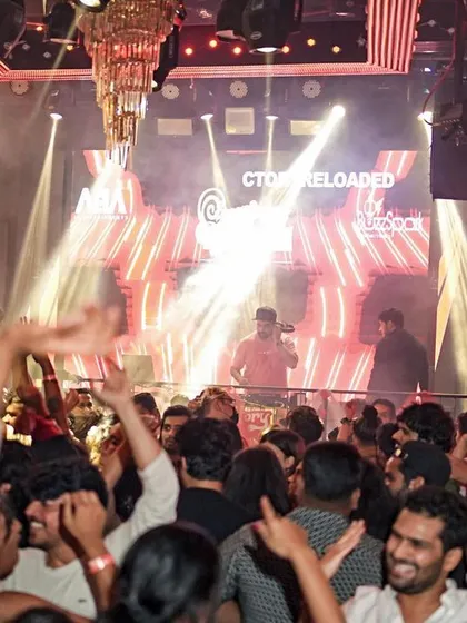 The crowd going wild during my Valentine's Day set. Themed nights are always massive, and this one was all about love and bass.