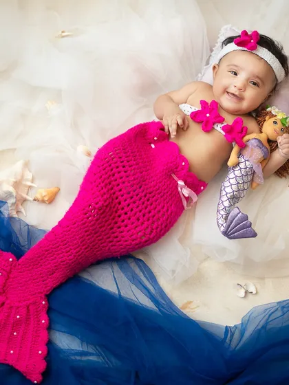 A full view of the enchanting mermaid setup, perfect for celebrating a half birthday with a splash of magic.