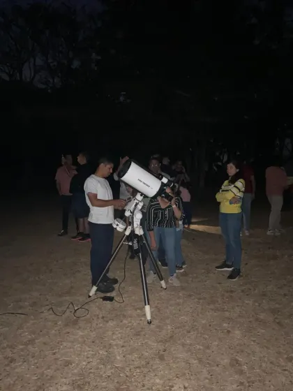 Our team sets up the advanced telescopes for a night of stargazing in Pune. We bring the equipment and expertise, you just bring your curiosity.