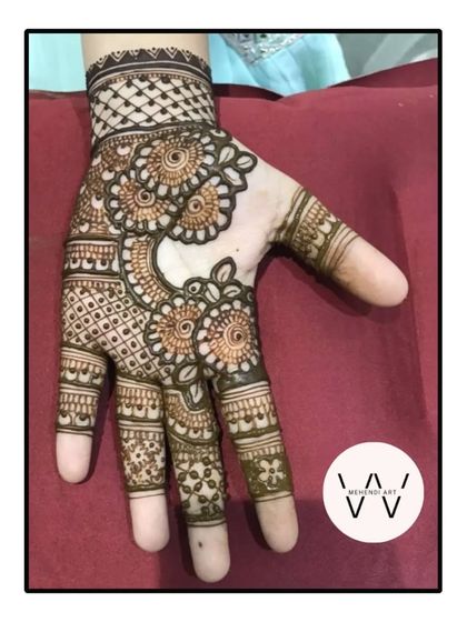 A unique design for a bridesmaid, featuring multiple mandalas.