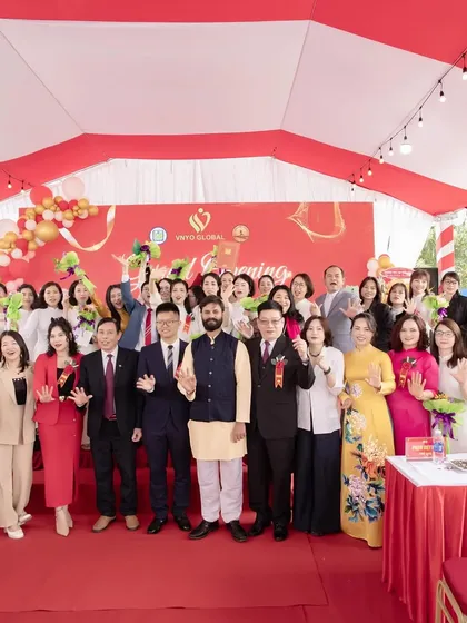 My mission is global. Here I am with leaders of the Vietnam yoga industry at the grand opening of a new yoga center, reflecting the international network and opportunities that my students become a part of.