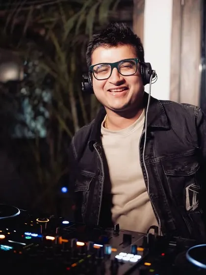 A happy moment behind the decks at a beautiful wedding celebration. It's an honor to provide the soundtrack for such special occasions.