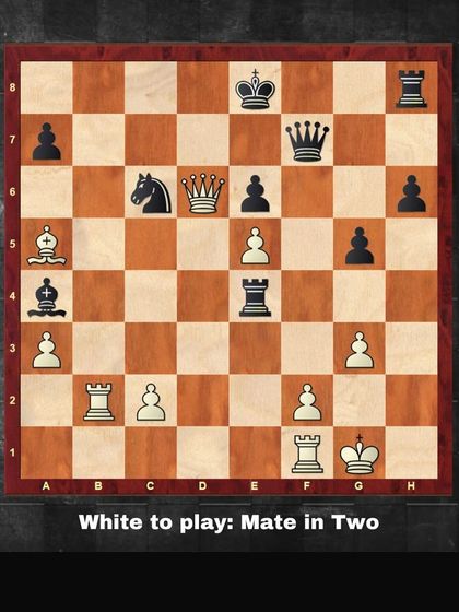 It's White to play and deliver a checkmate in two moves. This puzzle is a great test of your tactical awareness.