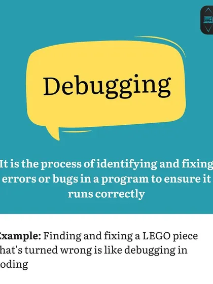 This post defines 'Debugging' by comparing it to finding and fixing a misplaced LEGO piece. This makes the process of finding and fixing errors in code feel more approachable.