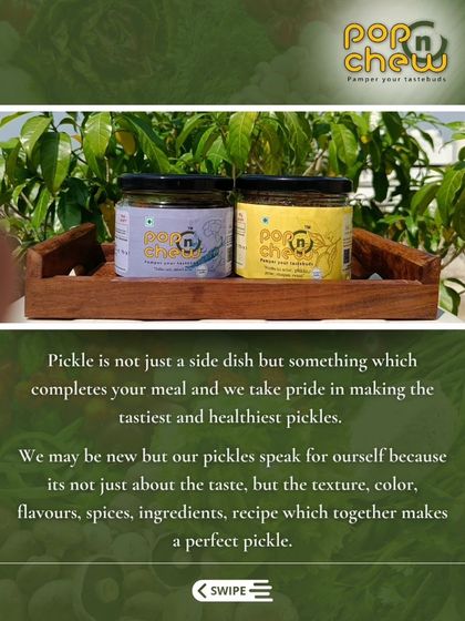 Pickle is not just a side dish; it completes a meal. We take pride in making the tastiest and healthiest pickles, focusing on texture, colour, and flavour to make every jar perfect.