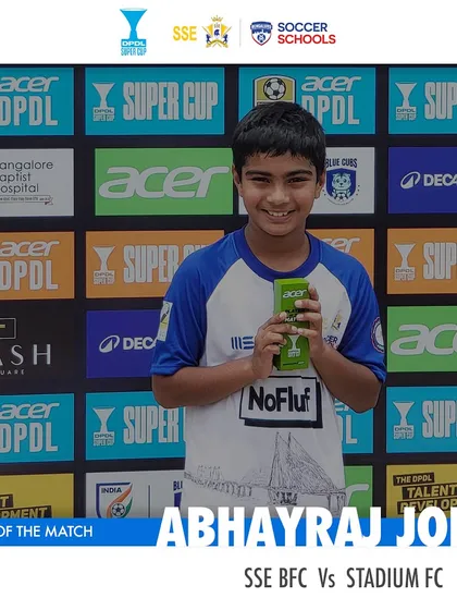 Abhayraj Jolly, another one of our U11 players recognized as Player of the Match for his standout performance.