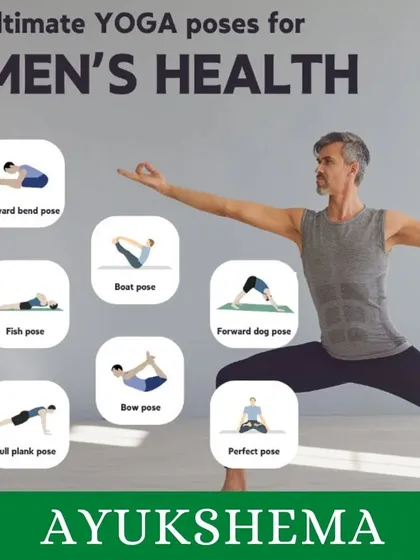 This guide highlights ultimate yoga poses for men's health, including Bow Pose and Fish Pose, to improve strength, flexibility, and overall vitality.