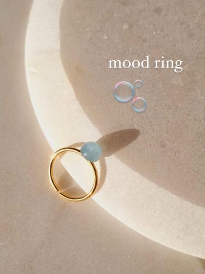 My Aquamarine Mood Ring is a simple, elegant piece for finding your calm.