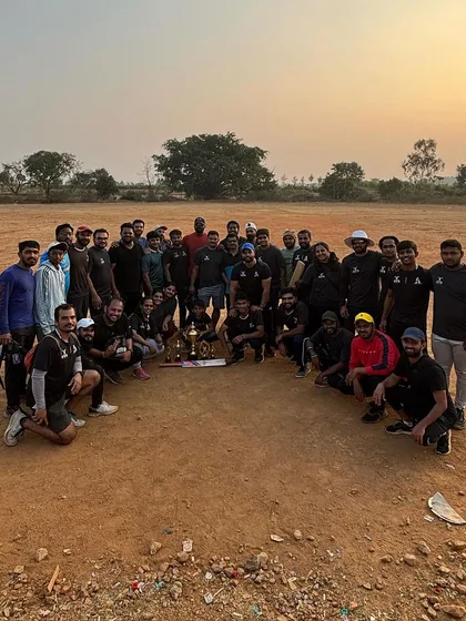 The entire Barbellhouse family at our annual cricket event. We train hard together and we celebrate together.