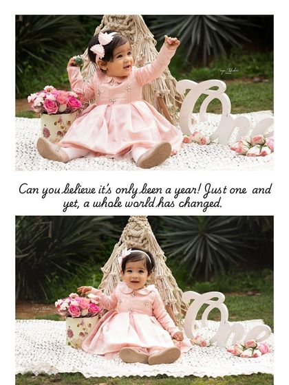 Can you believe it's only been a year? This collage captures the different moods and moments of a first birthday session, from playful joy to quiet curiosity.