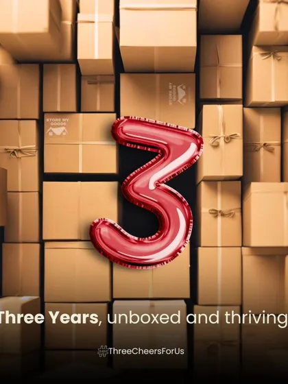 Three years, unboxed and thriving! I'm celebrating three incredible years of packing dreams and moving lives. Thank you for being part of the journey.