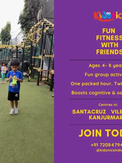 All the key details in one place! We offer fun group activities for kids aged 4 to 8 in our centers across Mumbai. Each one-hour session is designed to boost cognitive and social skills through play.