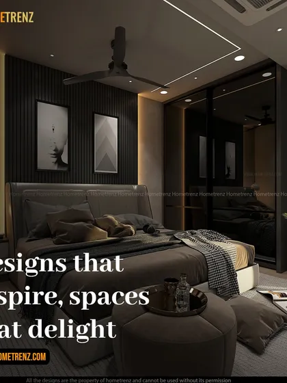 Your bedroom should be a sanctuary. Here, I've used a dark, moody palette with fluted wall panels, integrated lighting, and plush textiles to create a space that inspires delight and encourages rest.