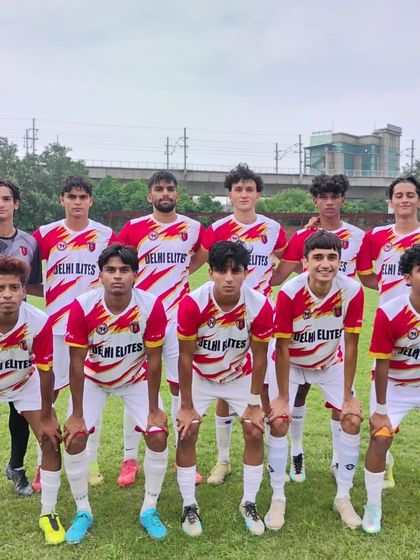 Our U-19 team lined up and ready to go for their HCL Youth League match.