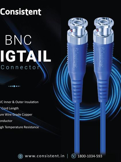 We provide this BNC Pigtail Connector for versatile and reliable connections. It features PVC inner and outer insulation and a pure wire grade copper conductor for enhanced durability and signal integrity in your PC or CCTV setup.