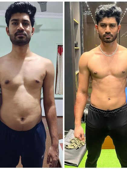 You should never stay at the same level. This client, trained by Gagan, sculpted his physique by focusing on muscle definition and core strength.