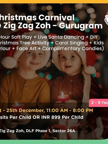 The Christmas Carnival at Zig Zag Zoh in Gurugram offered soft play, live Santa dancing, and DIY crafts. I find events at your favorite play zones.