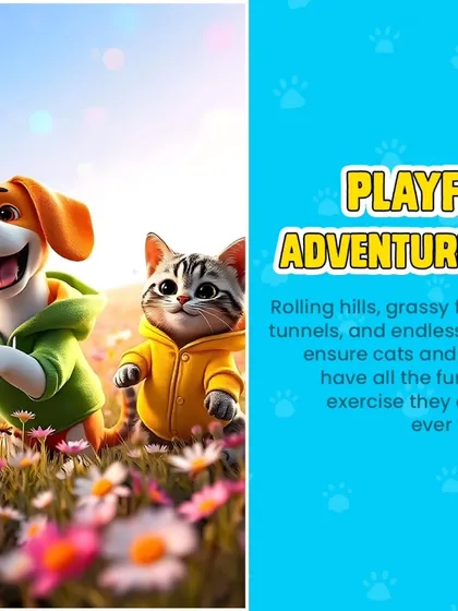 Playful adventures await at our resort. With rolling hills, grassy fields, tunnels, and endless toys, we ensure pets have all the fun and exercise they need.